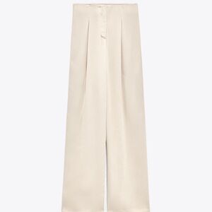 Zara satin effect  full length dart pants